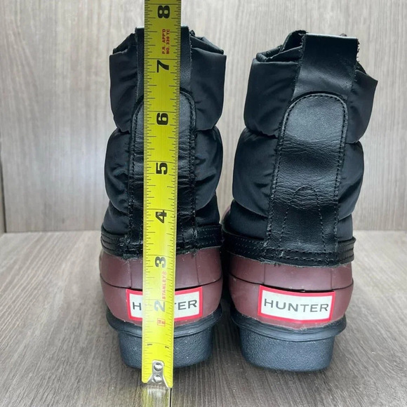 Hunter Boots Womens Size 6 Original Quilted Lace Up Short Rain Black Brown - Picture 11 of 11